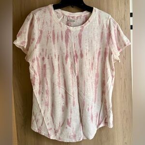 Old Navy | Pink and White Relaxed Tie-dye Tee | Size M